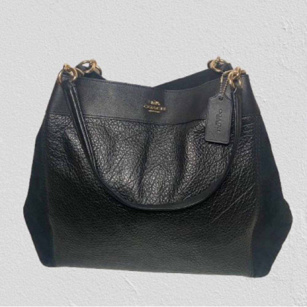 Coach Black Shoulder Bag with Gold-Tone Hardware